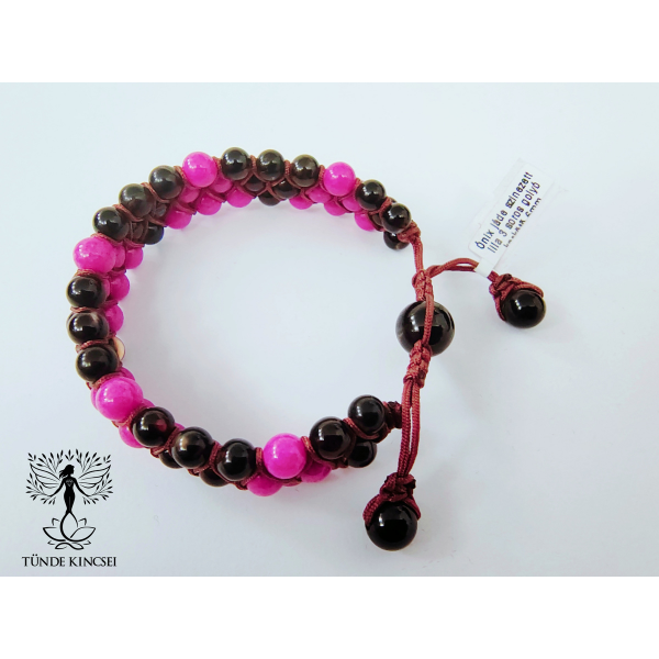 Jáde ónix karkötő lila