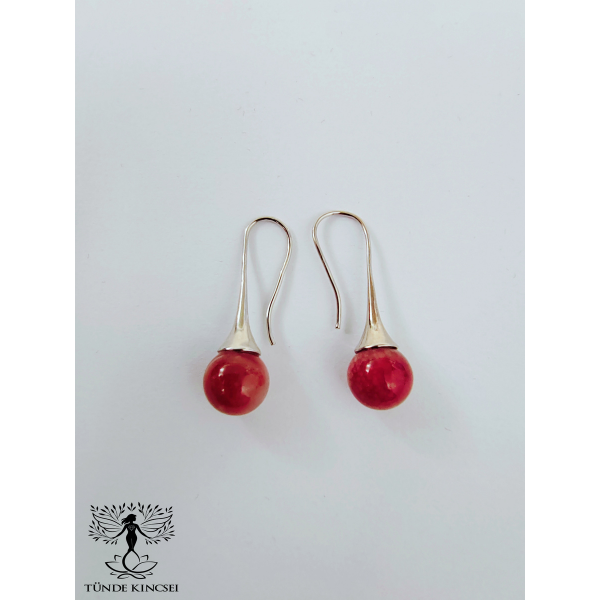 Vörös korall fülbevaló